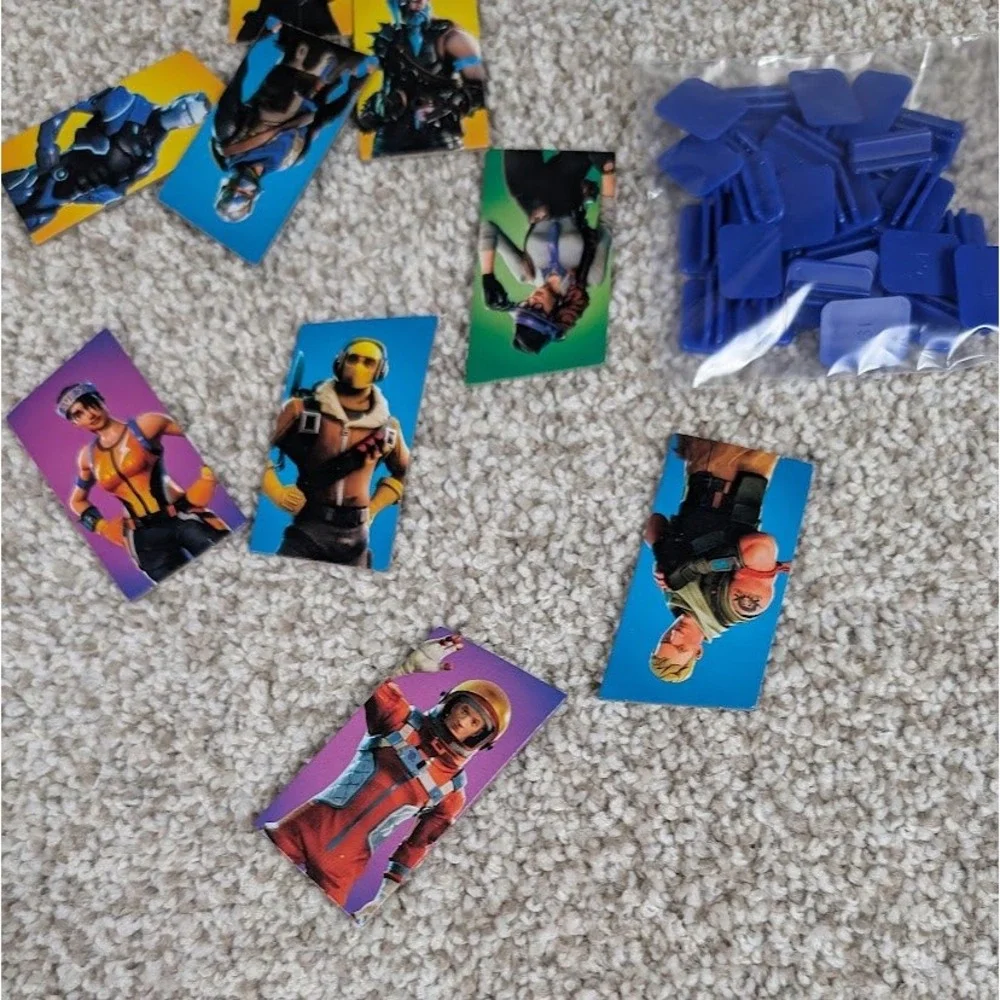 Fortnite Character Card Lot with Blue‎ Display Stands Gaming Collectibles